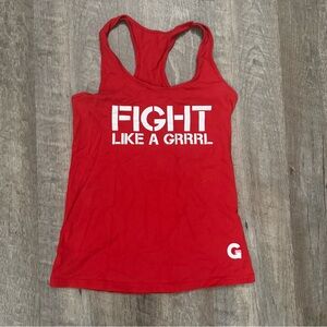 Fight like a Girl GRRRL Red Tank Size Small